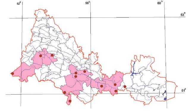 Распространение Степная дыбка – Saga pedo