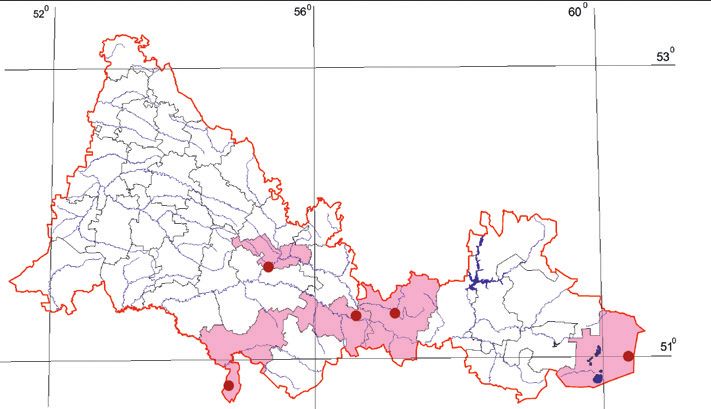 Распространение Зорька Эвфема – Zegris eupheme