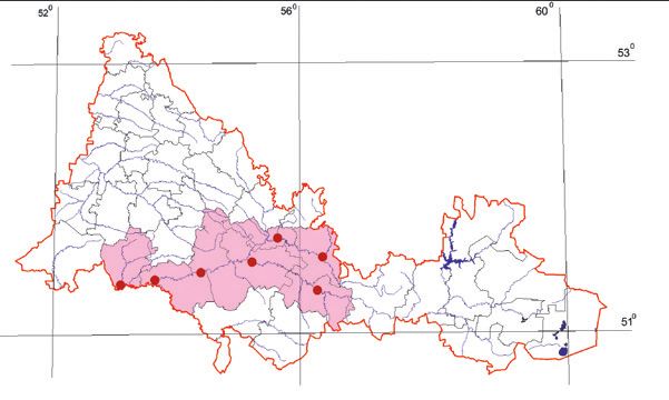 Распространение Белорыбица – Stenodus leucichthys leucichthys (популяции бассейна реки Урал)