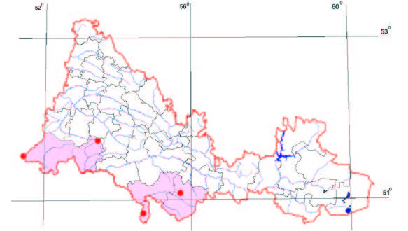 Распространение Серпуха донская – Serratula tanaitica P. Smirn.