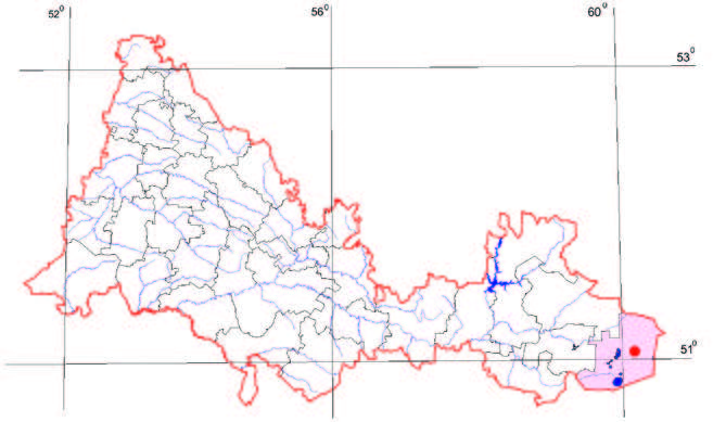 Распространение Поташник облиственный – Kalidium foliatum (Pall.) Moq.