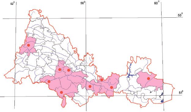 Распространение Телиптерис болотный – Thelypteris palustris Schott. 