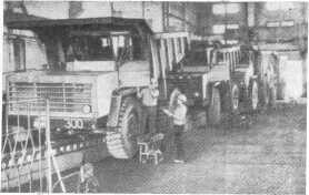 Поточная линия технического обслуживания БелАЗов. 