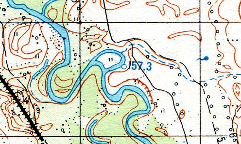 Затон Граневой старицы на карте Генштаба