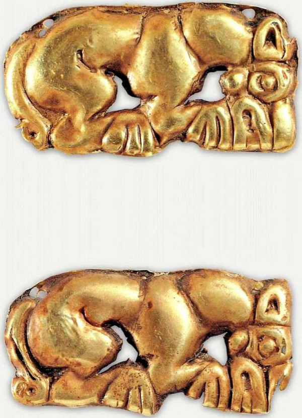 Рис. 11. Могильник Покровка 2, курган 3, погребение 2. Золотые нашивки.