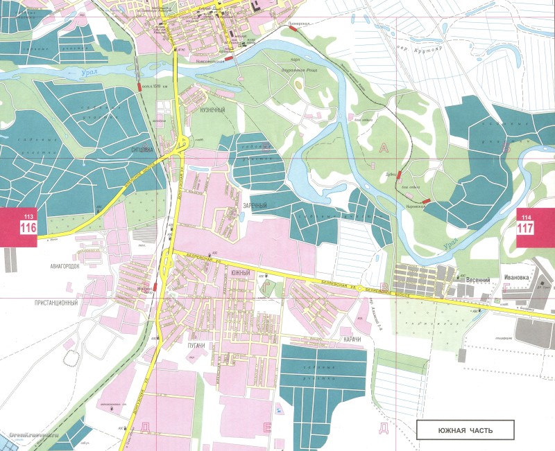 План города Оренбурга масштаба 1 : 27 000