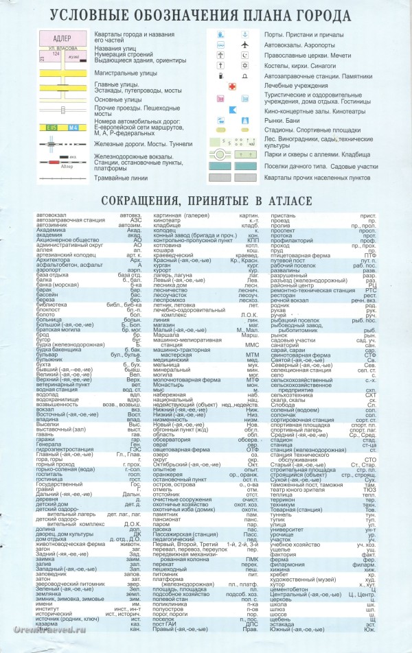 Условные обозначения