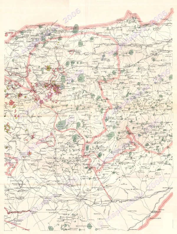 Карта золотых приисков Оренбургской губернии (район Челаба-Троицк). 1901 год